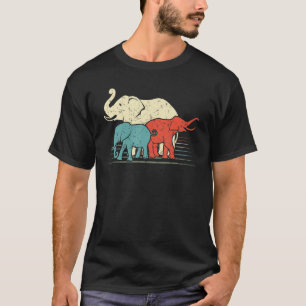 T-shirt Eléphants africains rétro Eléphants mignons Afriqu