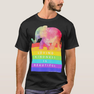 T-shirt Eléphants amusants Beau arc-en-ciel Aimant gentill