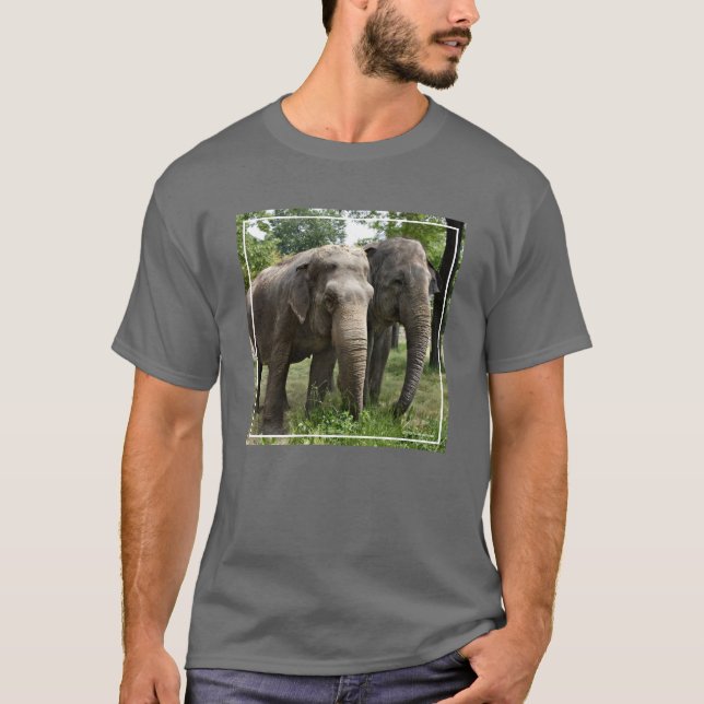 T-shirt Éléphants asiatiques côte à côte (Devant)