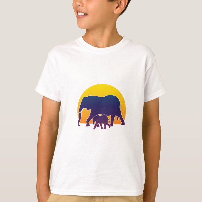 T-shirt Eléphants couchés de soleil (Devant)