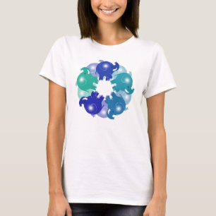 T-SHIRT ÉLÉPHANTS DE BÉBÉ BLEUS