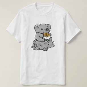 T-shirt Éléphants de dessin animé mignons mangeant des cac