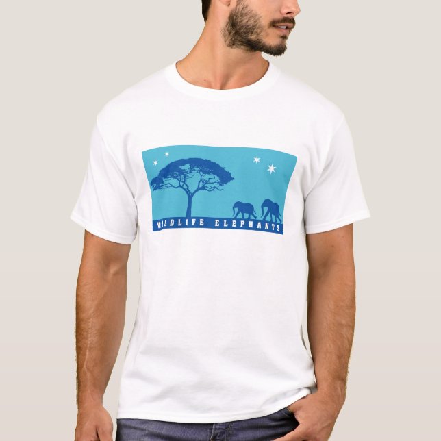 T-shirt Eléphants de la faune (Devant)