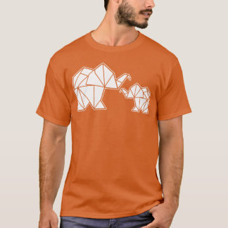T-shirt Éléphants en origami Cadeau pour la famille Animal