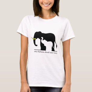 T-shirt Éléphants et ivoire (blancs)