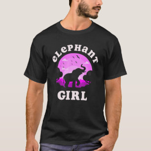 T-shirt Eléphants Fille J'aime mon éléphant rose Vintage s