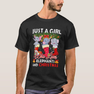 T-shirt Eléphants Mignons En Chaussettes Pour Fille Noël