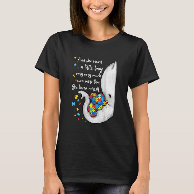 T-shirt Éléphants Mignons Pour la Sensibilisation à l'Auti (Devant)