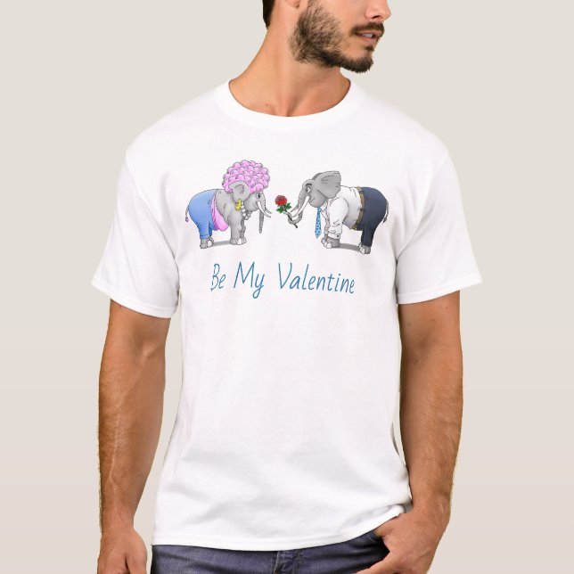 T-shirt Éléphants Romantiques pour la Saint-Valentin (Devant)