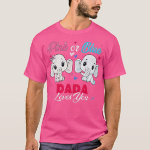 T-shirt Eléphants roses ou bleus Dada vous aime Baby showe