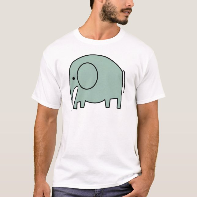 T-SHIRT ÉLÉPHANTS VERTS EN BON ÉTAT (Devant)