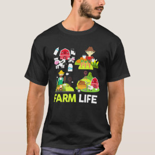 T-shirt Élevage bovin porc chèvre poulet laiterie Animaux