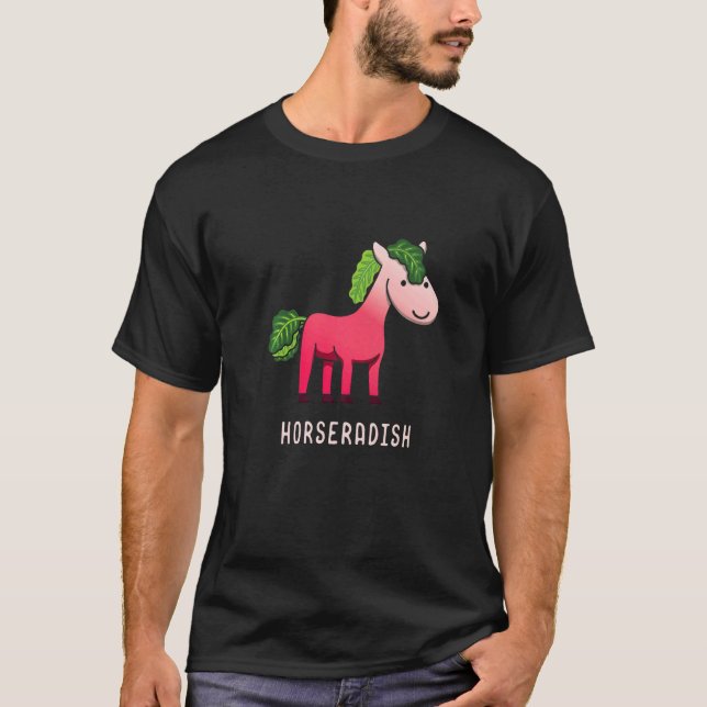 T-shirt Élevage d'animaux de cheval Raifort légume (Devant)