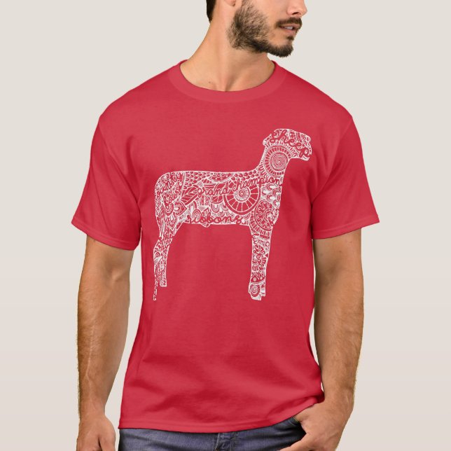 T-shirt Elevage de mouton Show Mandala Lamb Ram Stock (Devant)