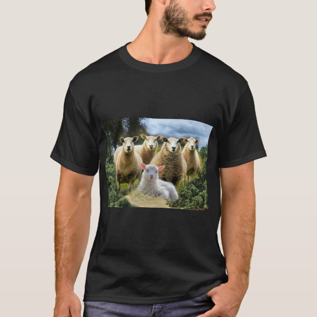 T-shirt Élevage de moutons Herbe de moutons Bébé Agneau Fe (Devant)