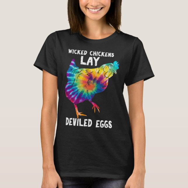 T-shirt Élevage de poulets de poule piqué OEufs dévités Fe (Devant)
