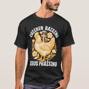 T-shirt Élevage de poulets Jésus louant le coq chrétien F