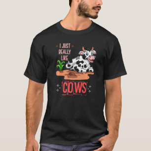 T-shirt Élevage de vaches agriculteur animalier J'aime vra