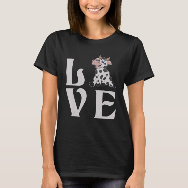 T-shirt Élevage de vaches de ferme mignon amour de vache d (Devant)