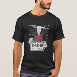 T-shirt Élevage de vaches Mugshot Bovins Agriculteur