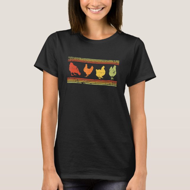 T-shirt Élevage de volailles rétro poulet (Devant)