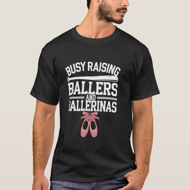 T-shirt Élevage Occupé De Ballers Et De Ballerines Basebal (Devant)