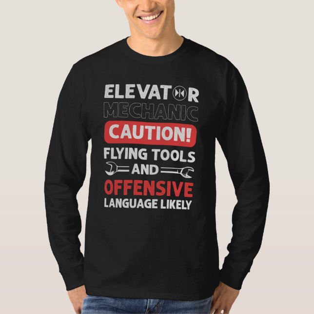T-shirt Elevator Assembler Elevator Mechanic Elevators (Devant)