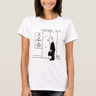 T-shirt Elevator or Lift in a Lottery Headquarters Cartoon