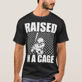 T-shirt Élevé Dans Une Cage De Baseball Entraînement Batte