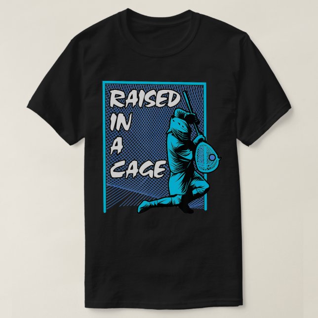 T-shirt Élevé Dans Une Cage Lacrosse Lax Goalie (Design devant)