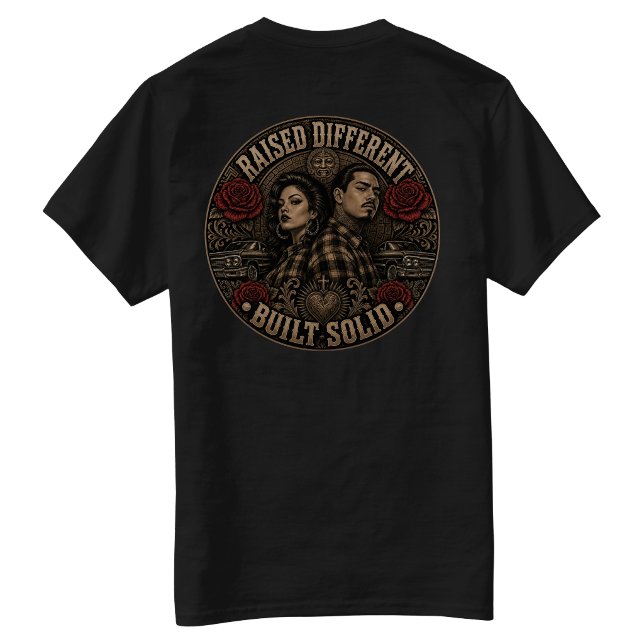 T-shirt Élevé Différemment Construit Dos Solide Frappé (Raised different built Solid Back Hit T-Shirt)