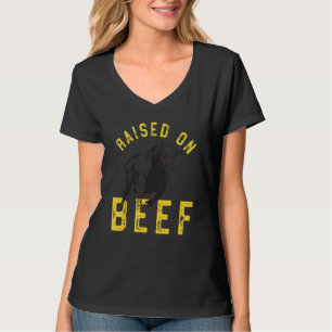 T-shirt Élevé Sur Du Boeuf