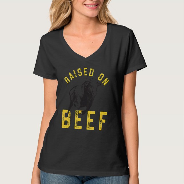 T-shirt Élevé Sur Du Boeuf (Devant)