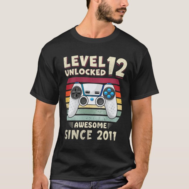 T-shirt Eleven 11yr Bday Boy Funny Gamer 11th 11 Year Old  (Devant)