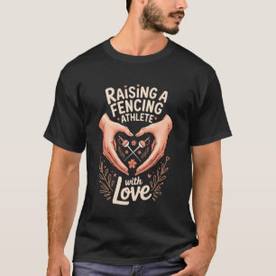 T-shirt Élever un athlète d'escrime avec amour Maman Papa