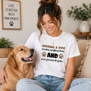 T-shirt Élever un chien Amour infini Zéro espace personnel