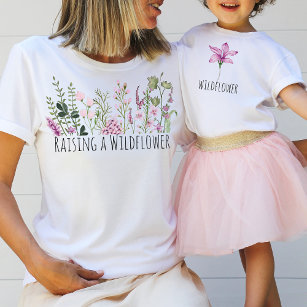T-shirt Élever une maman Fleur sauvage Nouvelle maman Mini