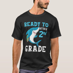 T-shirt Élèves De Requin Prêts À Attaquer 2E Année Retour
