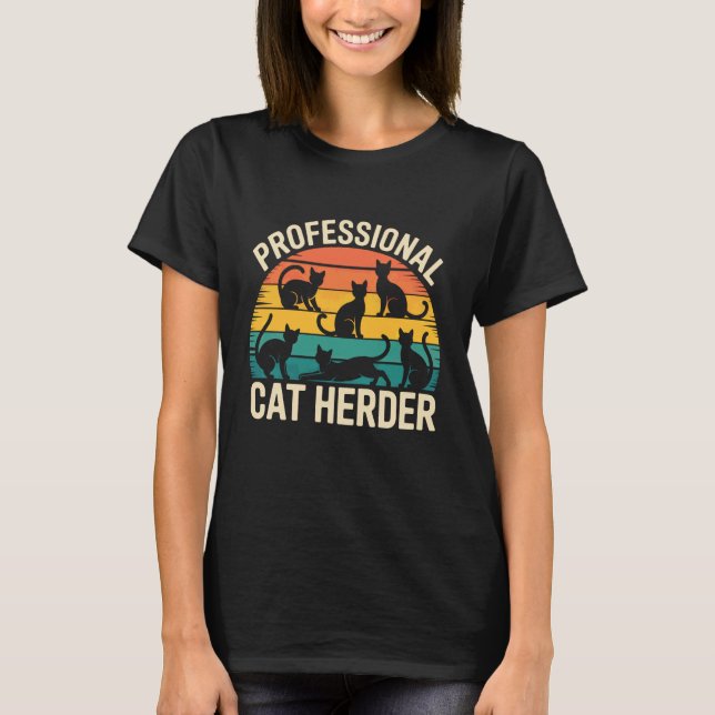 T-shirt Éleveur de chat professionnel Coucher de soleil ré (Devant)
