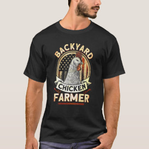 T-shirt Éleveur de poules de jardin le 4 juillet drapeau d