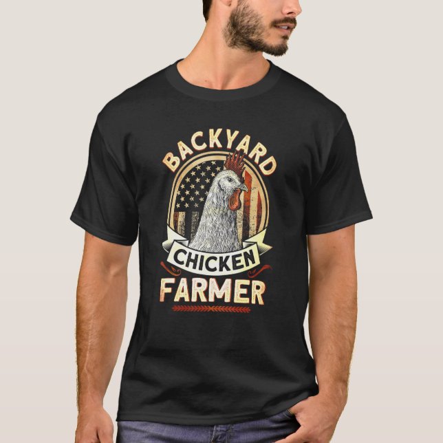 T-shirt Éleveur de poulets de basse-cour Drapeau Usa 4 jui (Devant)