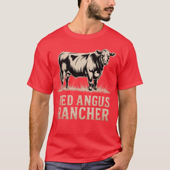T-shirt Éleveur de vaches - Éleveur de Red Angus (Devant)