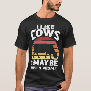 T-shirt Éleveur de vaches laitières Rétro J'aime les vache