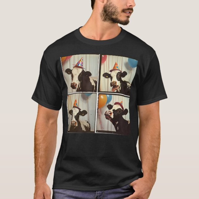 T-shirt Éleveur de vaches laitières Vache selfie animaux d (Devant)
