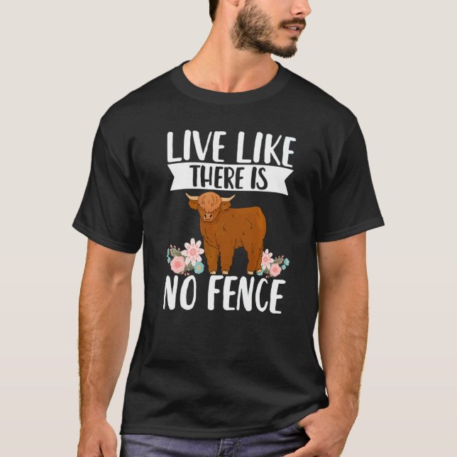 T-shirt Éleveuse de vaches Highland Cattle écossaises Long (Devant)