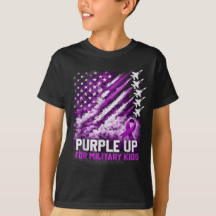 T-shirt Élevez les enfants de militaires en avril, drapeau