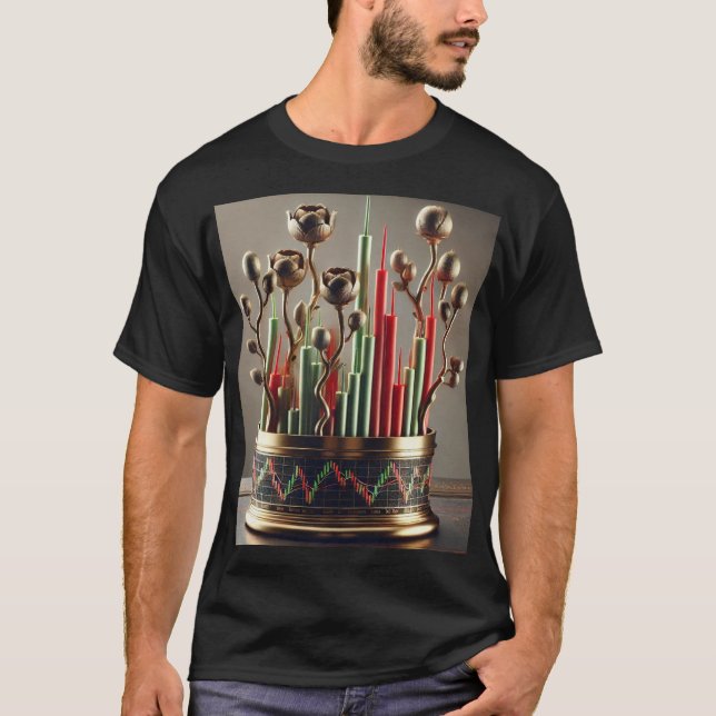 T-shirt Elevez votre espace avec l'art inspiré du trading. (Devant)