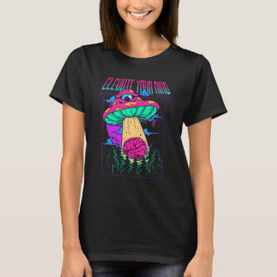 T-shirt Elevez votre esprit Psychedelic UFO Alien de champ