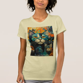 T-shirt Elevez votre style avec l'art cubiste de chats