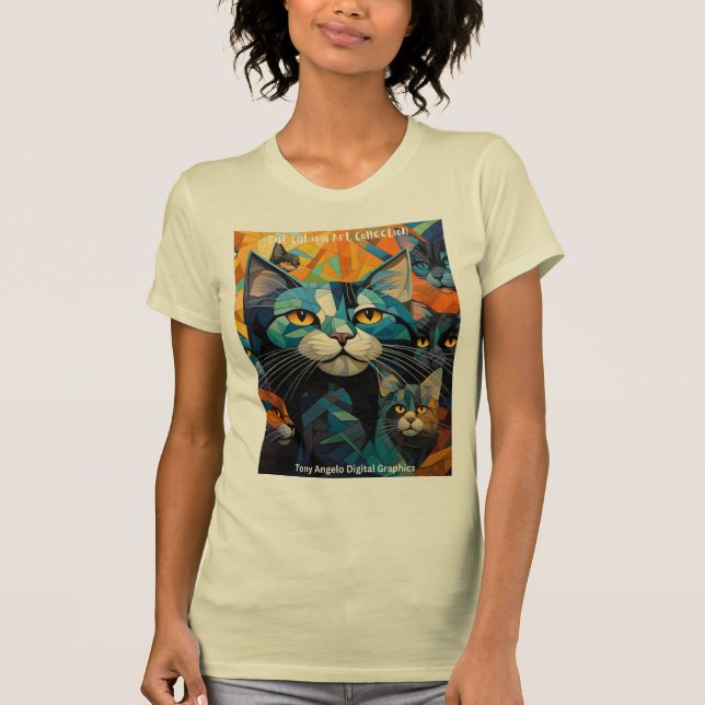 T-shirt Elevez votre style avec l'art cubiste de chats (Devant)